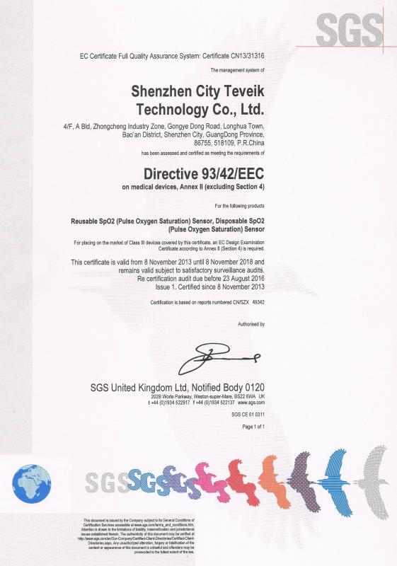 CE Certificate - Shenzhen Teveik Technology Co., Ltd.