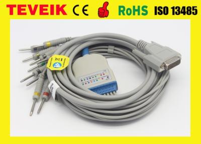 China Schiller ECG cable with integrated 10 leadwires banana 4.0 AHA EKG cable for sale