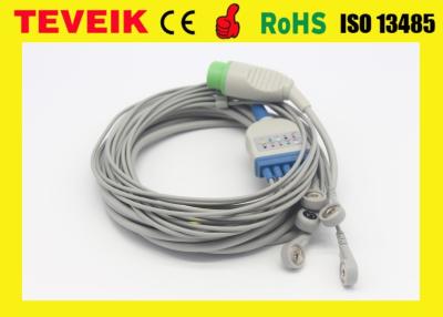 China Teveik Factory Reusable Spacelabs 5 Leads TPU ECG Cable For Patient Monitor, Round 17pin for sale
