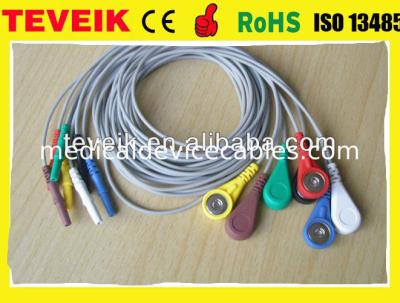 China Teveik Factory Price Medical 7 leads Din 1.5 Holter ECG Leadwire For Patient Monitor for sale