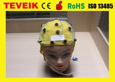 China Medical Supplier of Neurofeedback Yellow Integrated 20 leads EEG Cap for EEG Machine, Ear Clip Tin Electrode for sale