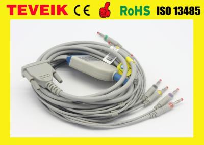 China Teveik Factory Price Medical Schiller AT3/AT6 10 leads DB15pin EKG Cable with Banana 4.0 for sale