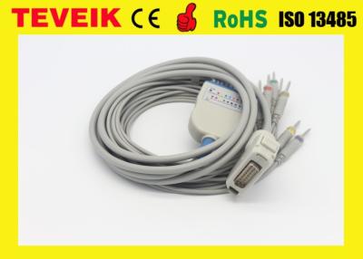China Teveik Factory Price Fukuda Denshi 10 leadwire DB 15pin ECG/EKG Cable For Cardimax FX-2111 for sale