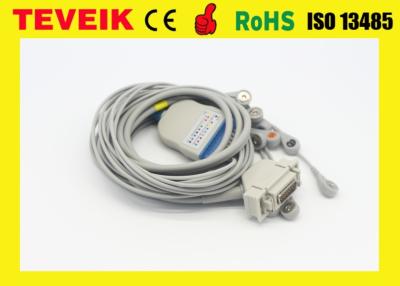 China Medical Factory Siemens Cardiostat 10 leadwires DB 15Pin ECG EKG Cable With Snap for sale