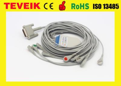 中国 忍耐強いモニター、DB 15pinのスナップのためのTeveikの工場価格PLPS M1770A 10のリード線ECG/EKGケーブル 販売のため