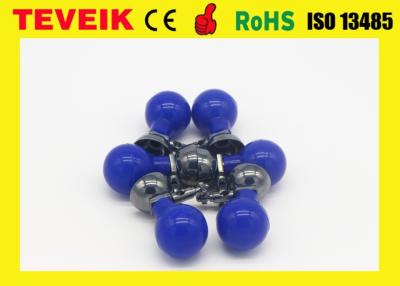 China Pediatric Suction Cup Electrode Blue Ball Nickel Plated Silicone Material For DIN 3.0 for sale