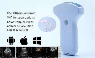 China Handheld USB Convex Wireless Ultrasound Probe Medical Doppler 3.5-5 Mhz For Adroid for sale
