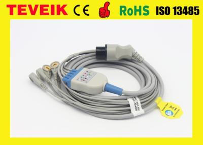 China Teveik Medical Factory 5 leads Mindray Round 6pin TPU ECG Cable For Patient Monitor for sale