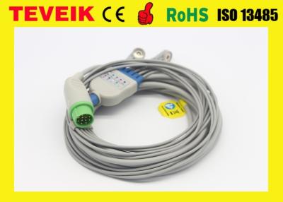 China Shenzhen Factory Medical Kontron 7135B Round 12pin TPU ECG Cable For Patient Monitor for sale