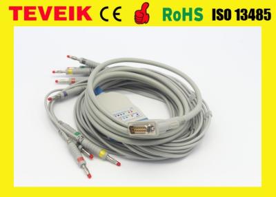 China Schiller EKG Cables, 10 leadwires DB 15 pin, Din/snap/clip ekg electrodes for sale