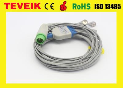 China Teveik Factory Medical Kontron K2000 5 Leads Patient Monitor ECG Cable. Round 12pin for sale