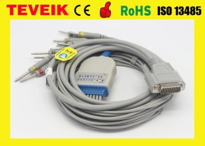 China Edan EKG Cable, Snap, DB 15 pin 10 lead wire electrode, ECG EKG 12 channel for sale