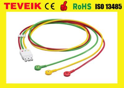 China HP Medical Patient Monitor ECG Cable M1674A EKG cable 3 leads Snap IEC for sale