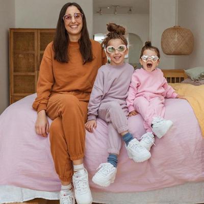 China Mommy and me plus size winter autumn sweat suit matching family clothes mom daughter clothes for sale