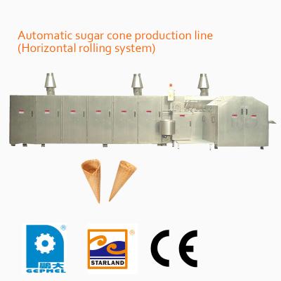 China Linha de produção totalmente automático de alta velocidade do cone do açúcar com a porta de painel mergulhada dobro à venda