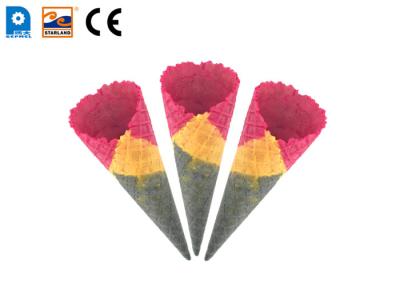 China Ice Cream Cone Multicolor Wafer Cones 150mm Lenth With 26 ° Angle for sale