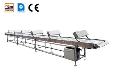 China Stainless steel column cooling conveyor belt with cooling fan for sale