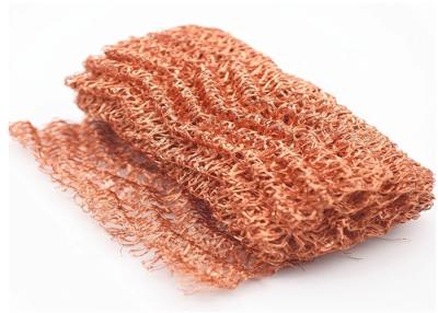 China Yellow Knitted Copper Mesh 100mm 0.18mm Customized High Temperature Resistant For Filter for sale