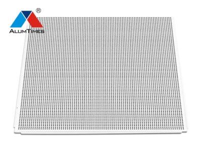 China White Perforated Lay In Acoustical Ceiling Tile Panels 600 X 600mm With Round Hole 3.0 for sale