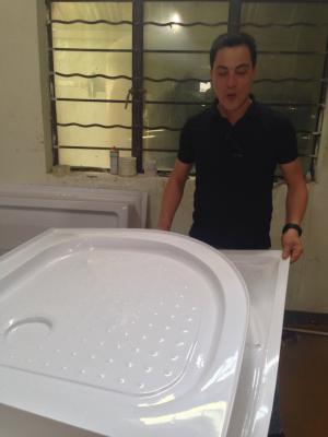 China acrylic shower tray making skills training--customer from Yemen, Tunisia for sale