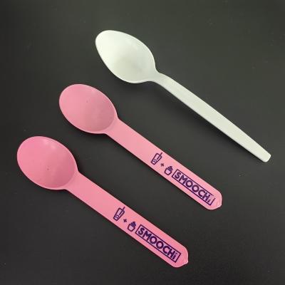 China Las cucharas modificadas para requisitos particulares composable del PLA bifurcan cuchillo para las tiendas de helado en venta