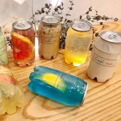 China Bpa Free 330ml Pet Plastic Beverage Bottles Can For Boba Tea Wine Eco Friendly for sale