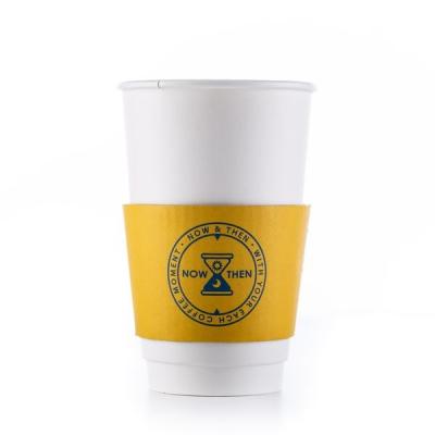 China Hot Drink Takeaway Coffee Cup Sleeves Flexo Printing Offset Printing 150g+250g for sale