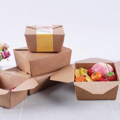 China Kraft Paper Takeaway Box Disposable One - Piece Design Eco Friendly Portable for sale