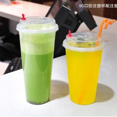 China Pp Hard Plastic Disposable Drinking Cup 500ml Injection Mould Cup With Lids for sale