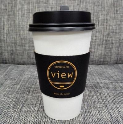China Custom Paper Hot Kraft Coffee Sleeves , Compostable Coffee Sleeves Eco for sale