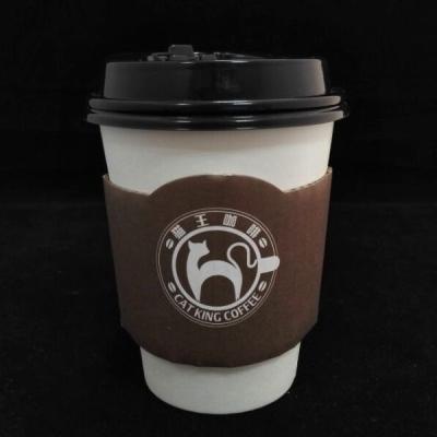 China Customized Logo Paper Coffee Cup Sleeves , Kraft Paper Coffee Sleeves 16oz for sale