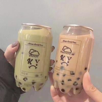 China 330ml Plastic Beverage Bottles Cans For Boba Tea High Clarity Durability for sale