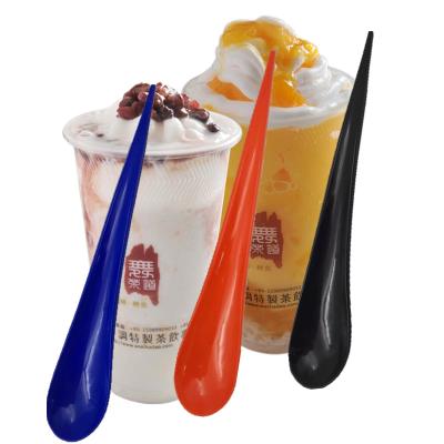 China Biodegradable Ice Cream Spoons Creative Plastic Drop Style Multi Color PS Material for sale