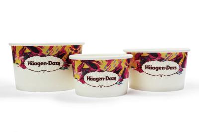 China Disposable Disposable Ice Cream Sundae Cups 16oz Logo Printed Paper Bowls With Spoons for sale
