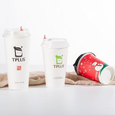 China Beverage Drinking Single Wall Paper Cups 16oz Boba Tea Shops Restaurants for sale