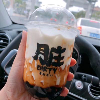 China Logo Printed Disposable Iced Coffee Cups 500ml U Shape With Lids Odor Resistance for sale