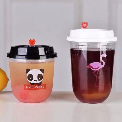Chine la coutume de 360ml 500ml pp a imprimé les tasses en plastique, tasses en plastique écologiques à vendre