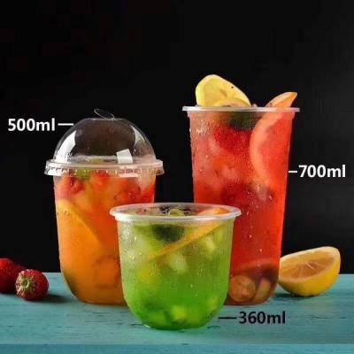 China Round Bottom Disposable Plastic Cups Pp U Shape Cups For Cold Drinking for sale
