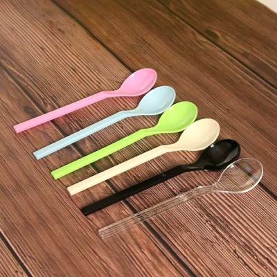 China Ice Cream Spoon Fork Knife Plastic Ice Cream Colors Spoons Yellow Black for sale