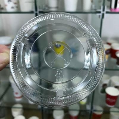 China 90mm Flat Plastic Cup Lid For Cold Drinking Cups Transparent Heat - Resistant for sale