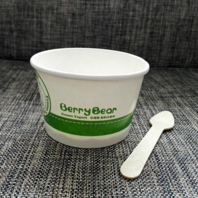 China Disposable Ice Cream Cups With Lid And Spoon , Custom Printed Ice Cream Cups for sale