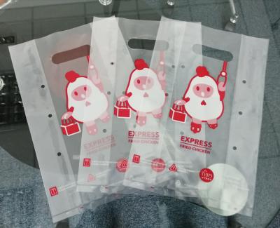 China Fried Chicken Biodegradable Plastic Bags , Take Away Recycling Plastic Bags for sale