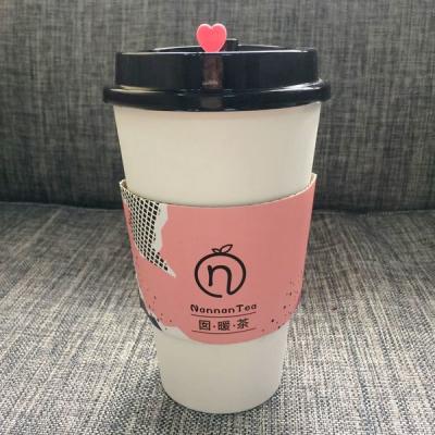 China Hot Drink Paper Cup Sleeve Jacket For Coffee Customized Size Odm Oem Cmyk Full Color for sale