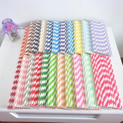 China Drinking Paper Plastic And Paper Straws Blue With Custom Design Size 6x197 Mm for sale