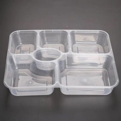 China Restaurants Food Take Out Containers 5 Compartments Injection Customized Color for sale