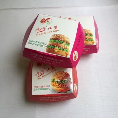 China Disposable Paper Takeaway Box Clamshell Pack Burger Packaging Box Restaurants for sale