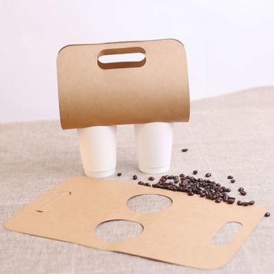 China Kraft Take Away Coffee Cup Carrier Holder For 2 Cups 4 Cups Customzied Size for sale