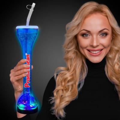 China 900ml Clear Party LED Yard Cup Cocktail PET Slush Ice Cup 40cm Height for sale