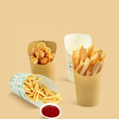 China Grease Proof Takeout Fries Disposable Paper Cup 14oz 16oz OEM For Restaurants for sale