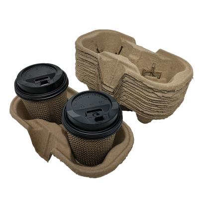 China Recyclable Coffee Cup Carrier Biodegradable Take Away Cup Holder for sale